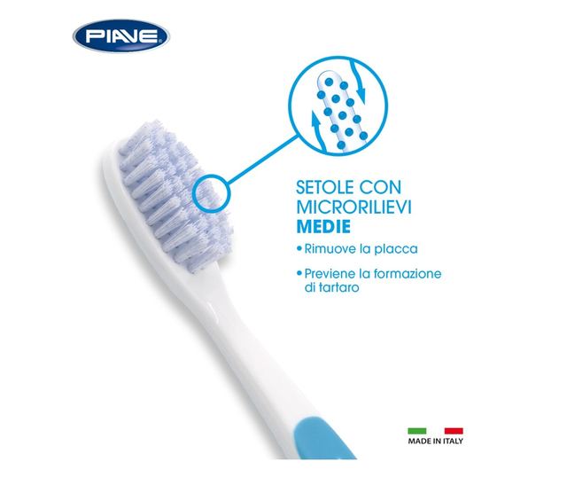 Periuta dinti Piave Experience Anti Tartru duritate fibra Medie, capac protectie
