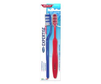 Set 2 Periute dinti Piave Expertise perii Medii, capac protectie, perii dispusi pe mai multe nivele