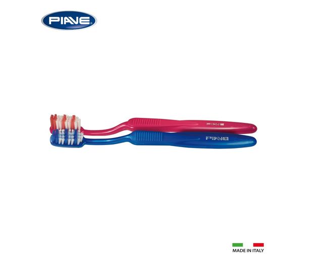 Set 2 Periute dinti Piave Expertise perii Medii, capac protectie, perii dispusi pe mai multe nivele