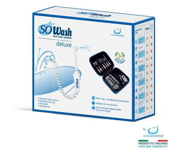 Ústní sprcha So Wash Deluxe, 7 hlavic bez nádrže, připojení k jakémukoli kohoutku, ekologicky šetrná
