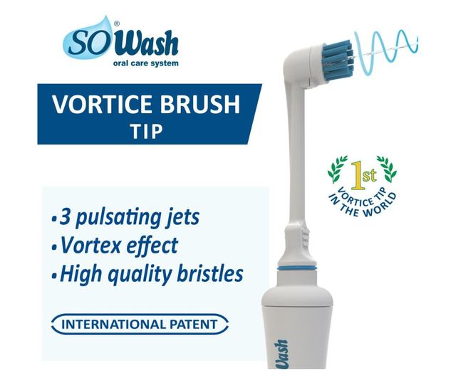 Sada 4 tvrdých zubních kartáčků So Wash pro ústní sprchu So Wash