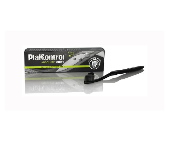 Zubní pasta Plakkontrol Absolute White, s aktivním uhlím, přirozený bělící efekt 75 ml