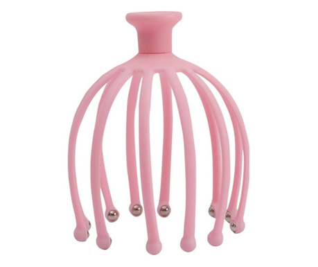 Dispozitiv pentru masaj capilar din plastic, Gonga® Roz