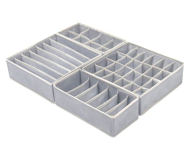 Set Organizator de sertar, 4 piese, Gonga® Gri