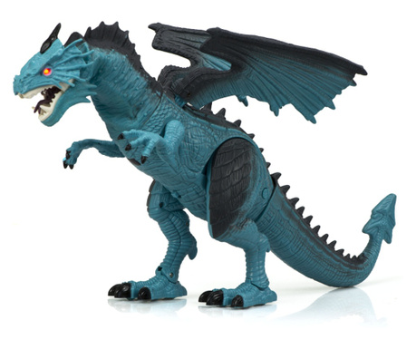 Jucarie Dinozaur RC Dragon, cu lumini si aburi, Gonga® Albastru