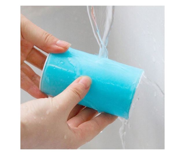 Perie tip rola cu gel pentru curatat haine, Gonga® Albastru