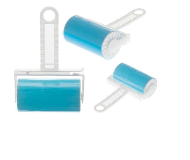 Perie tip rola cu gel pentru curatat haine, Gonga® Albastru