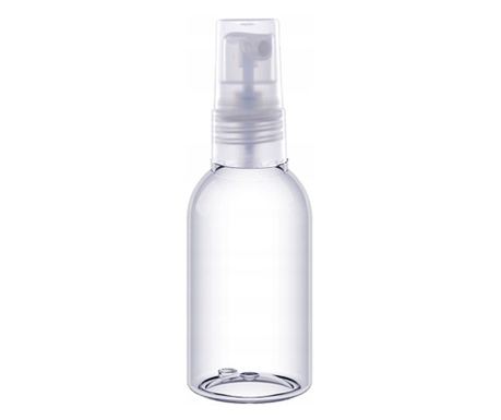 Recipient cu pulverizator pentru lichide, baza ovala, plastic, Gonga® Transparent 50 ml