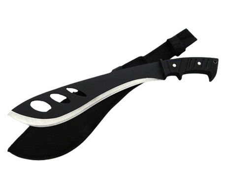 IdeallStore® vadászmachete, Last Resort, 42.5 cm, rozsdamentes acél, fekete, hüvely mellékelve