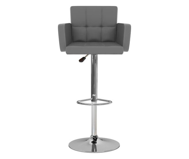 Barski stoli, 2 kosa, sivi, umetno usnje