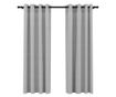 Neprozirne zavjese od imitacije lana s ušicama, 2 kom, sive, 140x175 cm