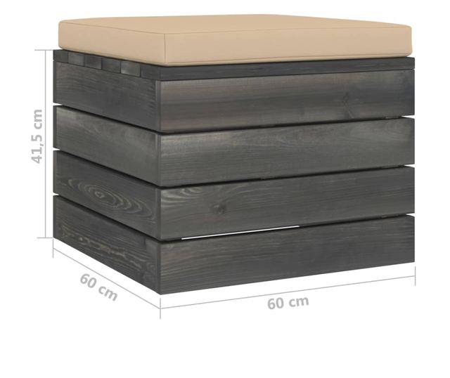 Vrtna klupa od paleta s jastukom, borovo drvo