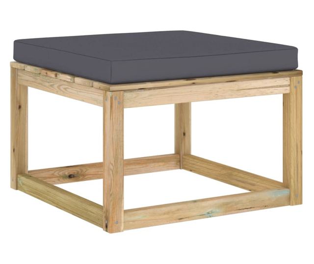 Tabureti za vrt s jastučićem, tretirano drvo bora zeleno