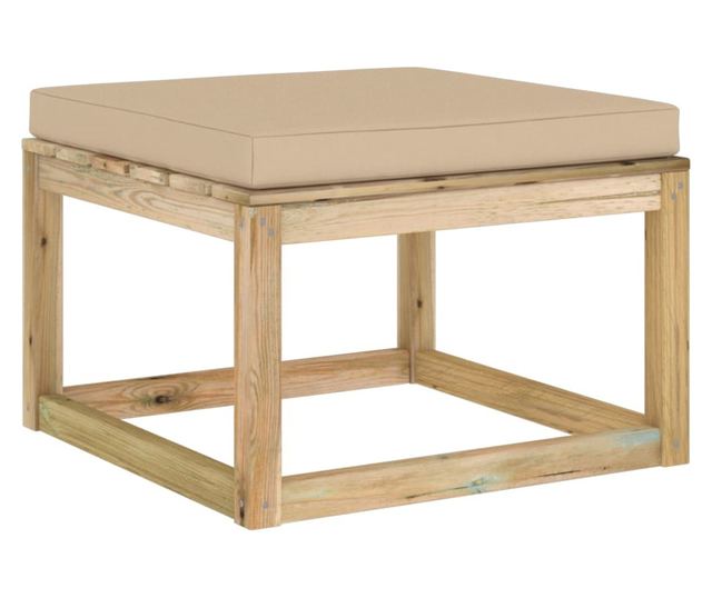 Tabureti za vrt s jastučićem, tretirano drvo bora zeleno