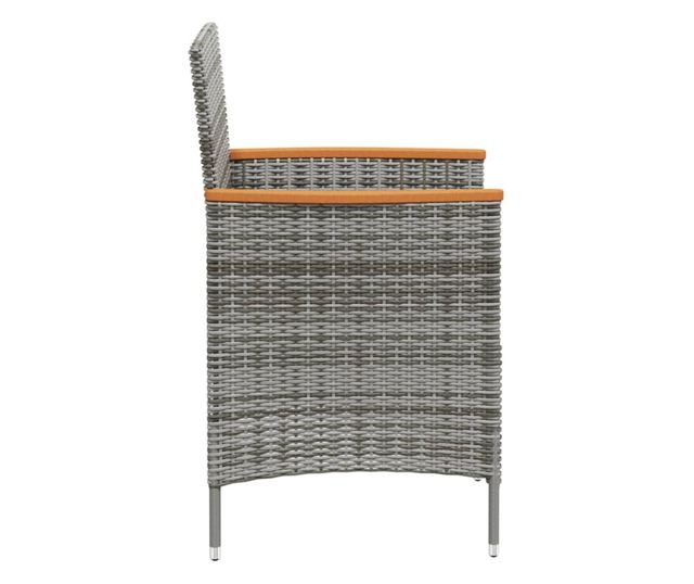 Stolice za kuhinju za vrt, 2 kom., siva, poliratan