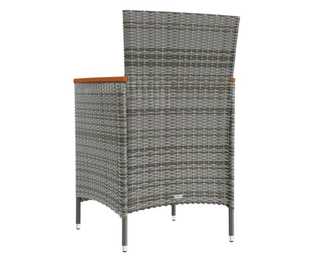 Stolice za kuhinju za vrt, 2 kom., siva, poliratan