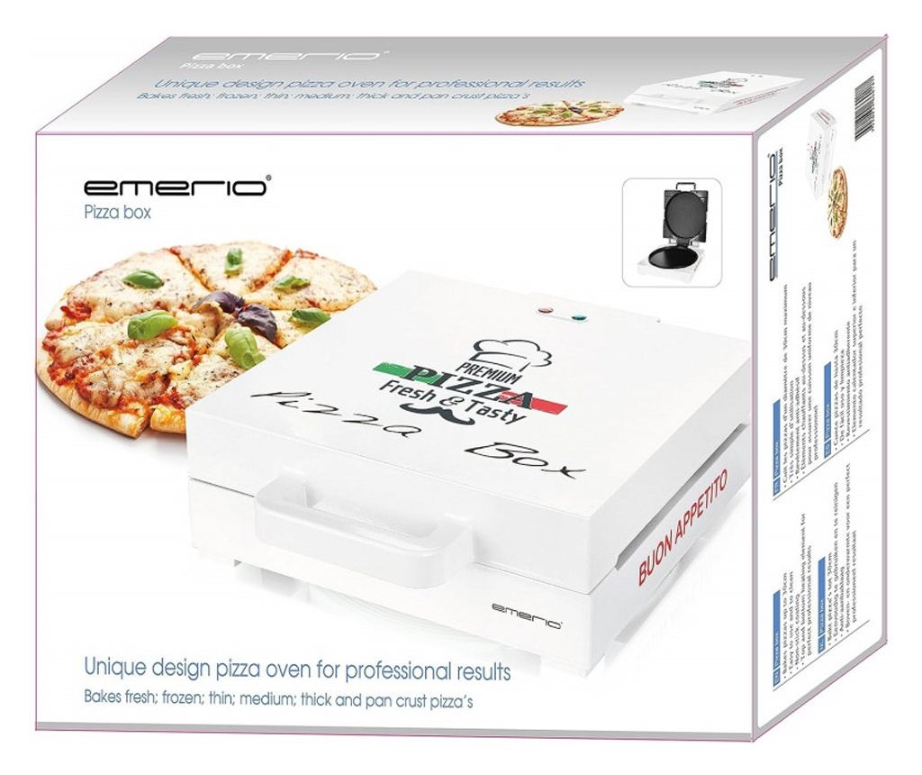 Emerio PB-115331 Συσκευή για πίτσα, 1200W, 30 εκ., Θέρμανση πάνω και κάτω, Λευκή - 5