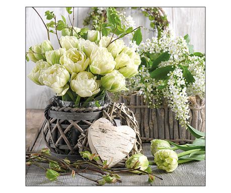 Servetele de masa, 33x33 cm, White tulips, Ambiente