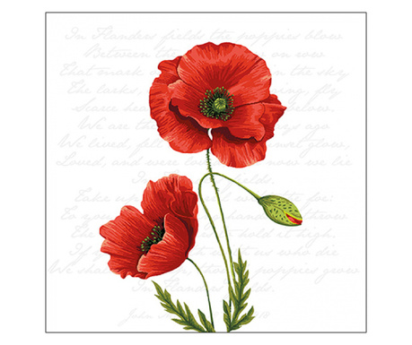 Servetele de masa, 33x33 cm, Proud poppy, Ambiente