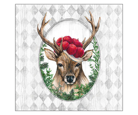 Servetele de masa, 33x33 cm, Deer in frame, Ambiente