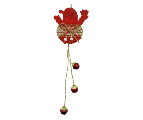 Ornament de brad Mos Craciun, Flippy, rosu, lemn/textil, 36 cm