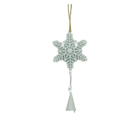 Ornament de brad fulg de nea, Flippy, alb, metal, 20 cm