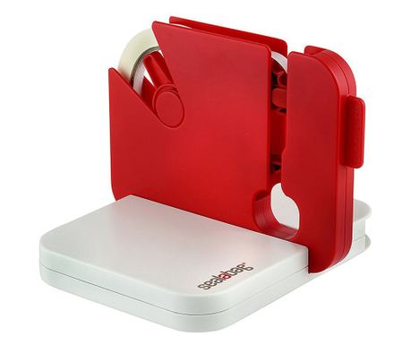 Aparat de sigilat pungi Sealabag, manual, cu banda adeziva de 7mm, dimensiuni 15cm x 19cm x 15cm - Rosu