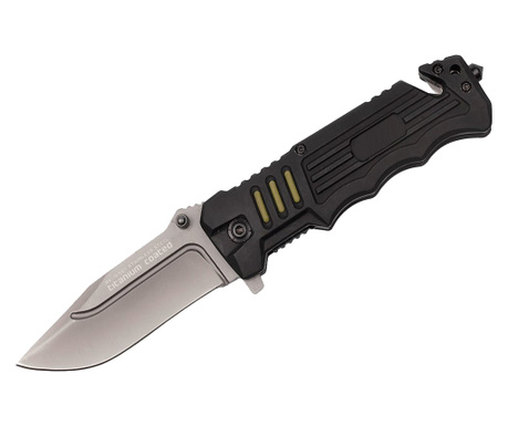 IdeallStore® vadászkés, General Blade, rozsdamentes acél, 20.5 cm, fekete, hüvely mellékelve