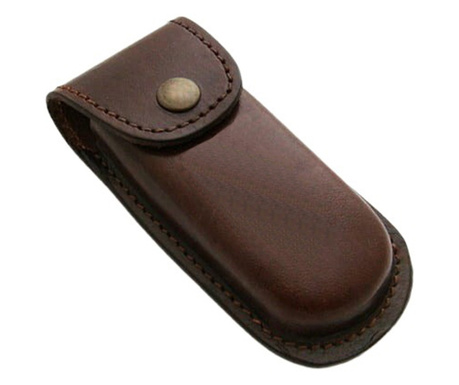 IdeallStore® taktikai késtok, Tactical Cover, valódi bőr, 14 cm, barna