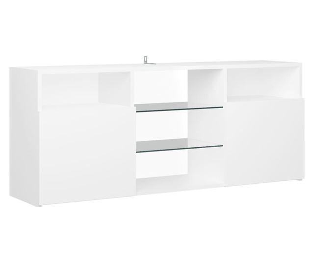 TV komoda s LED svjetlima, bijela ekstra sjajna, 120x30x50 cm