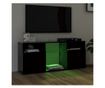 TV komoda s LED svjetlima, crna, 120x30x50 cm