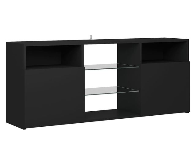 TV komoda s LED svjetlima, crna, 120x30x50 cm