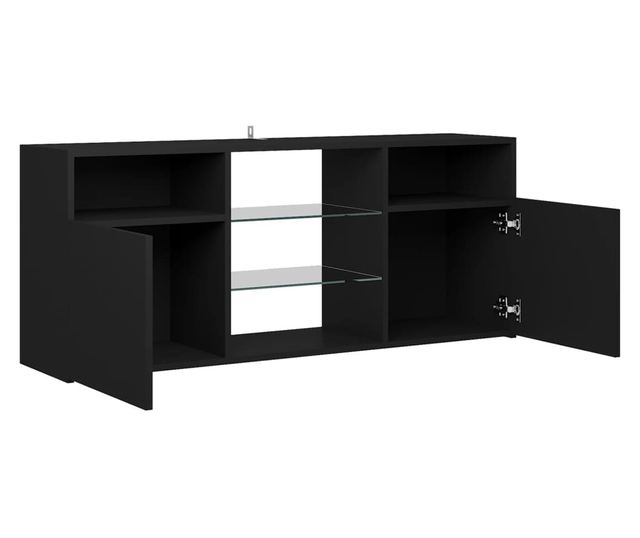 TV komoda s LED svjetlima, crna, 120x30x50 cm