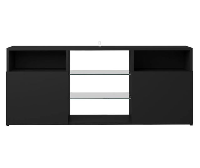 TV komoda s LED svjetlima, crna, 120x30x50 cm