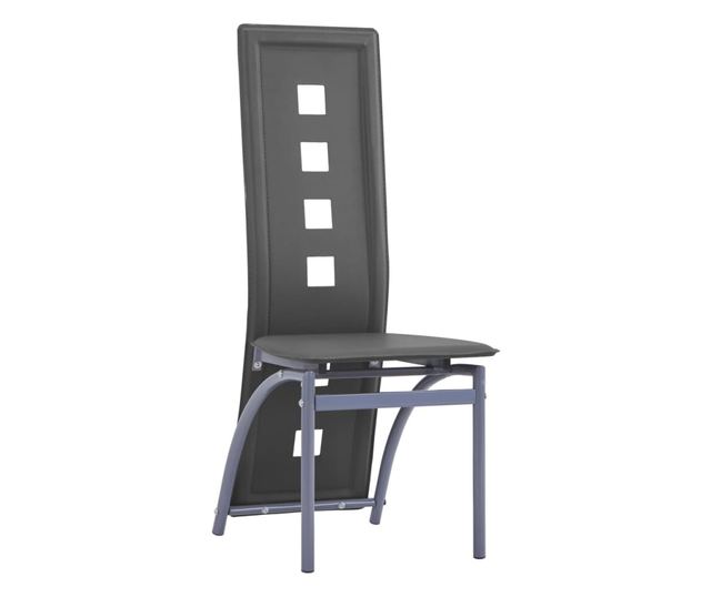 Stolice za kuhinju, 2 kom., siva, ekološka koža