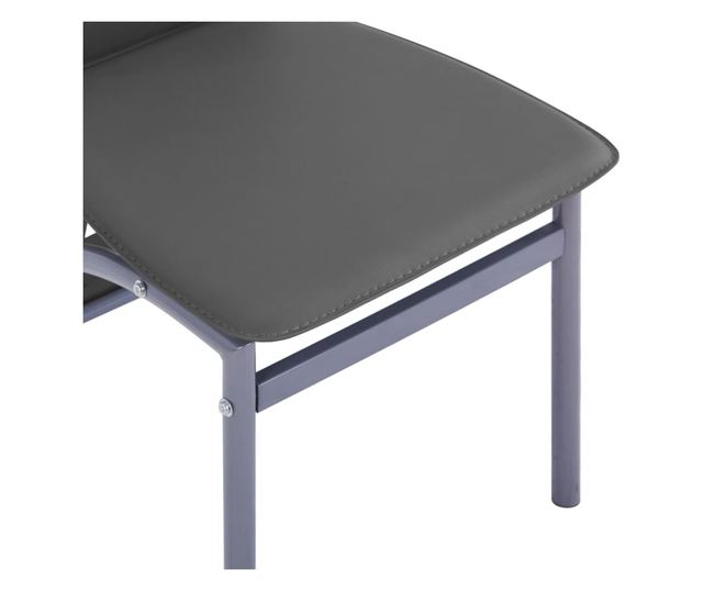 Stolice za kuhinju, 2 kom., siva, ekološka koža