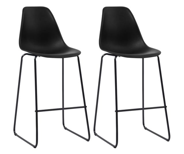 Set barskog namještaja, 3 dijela, crna, plastika