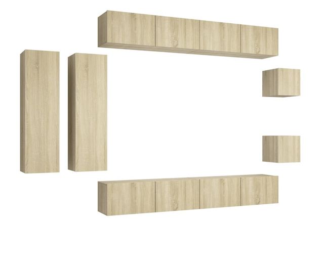 Set TV ormara, 8 komada, sonoma hrast, MDF