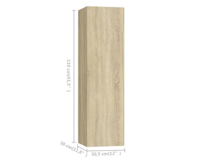 Set TV ormara, 8 komada, sonoma hrast, MDF