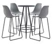 Set bar namještaja, 5 komada, siva, plastika
