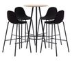 Set bar namještaja, 5 komada, crna, tekstilni materijal