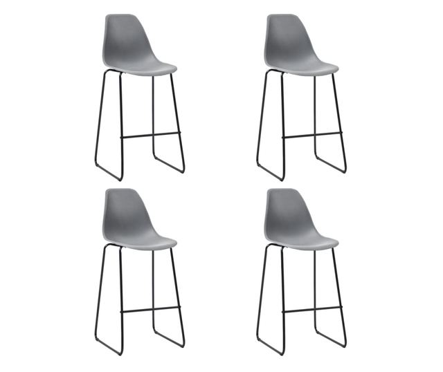 Set barskog namještaja, 5 dijelova, siva, plastika