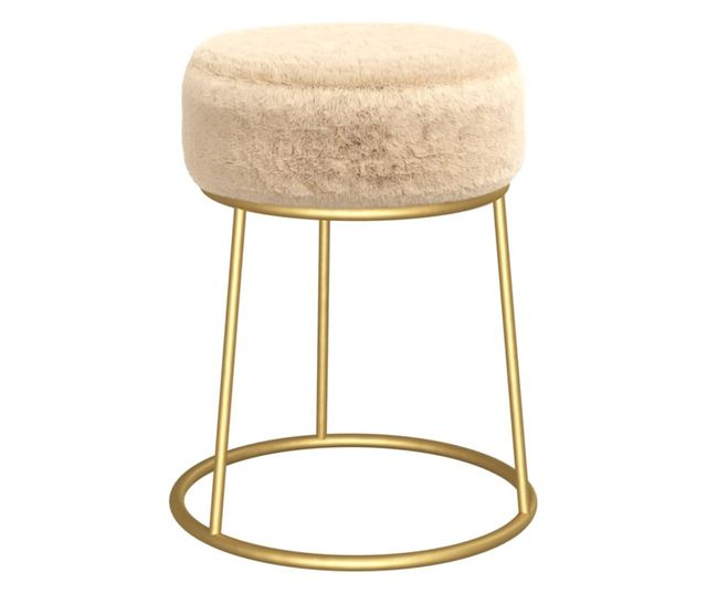 Tabureti okrugli, krem, pliš