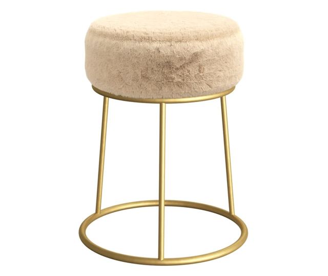 Tabureti okrugli, krem, pliš