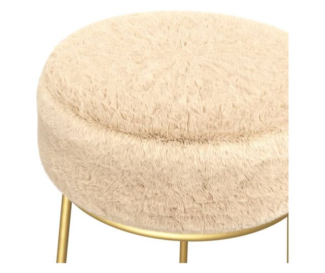 Tabureti okrugli, krem, pliš