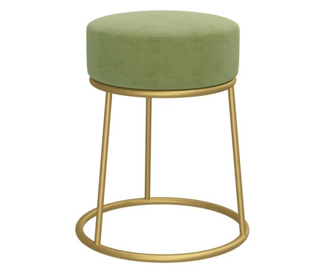 Tabureti okrugli, zeleni senf, baršun