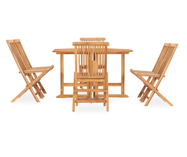 Sklopivi vanjski namještaj, 7 dijelova, masivno tikovo drvo