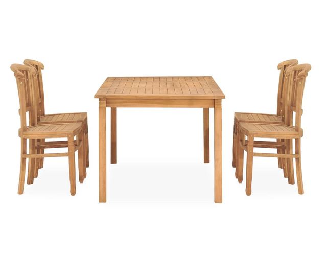 Vrtni namještaj, 5 dijelova, masivno tikovo drvo