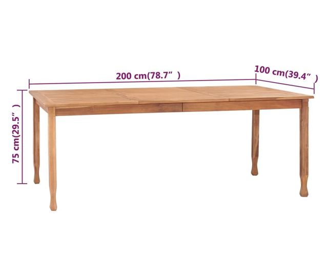 Set vrtne garniture, 9 komada, drvo tikovine