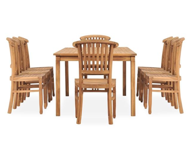 Set vrtne garniture, 9 komada, drvo tikovine